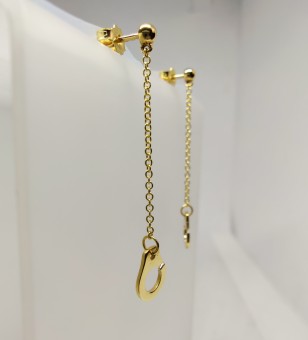 Σκουλαρίκια Κ18, χρυσά, βάρος 2.30γρ..