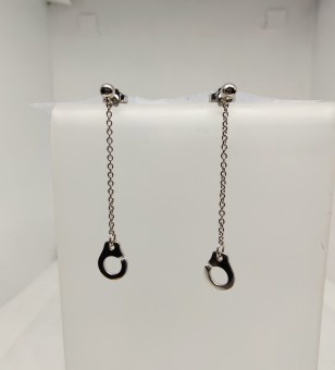 Σκουλαρίκια Κ18, λευκόχρυσα, βάρος 2.50γρ..