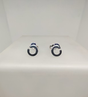 Σκουλαρίκια Κ18, λευκόχρυσα, βάρος 1.50γρ..